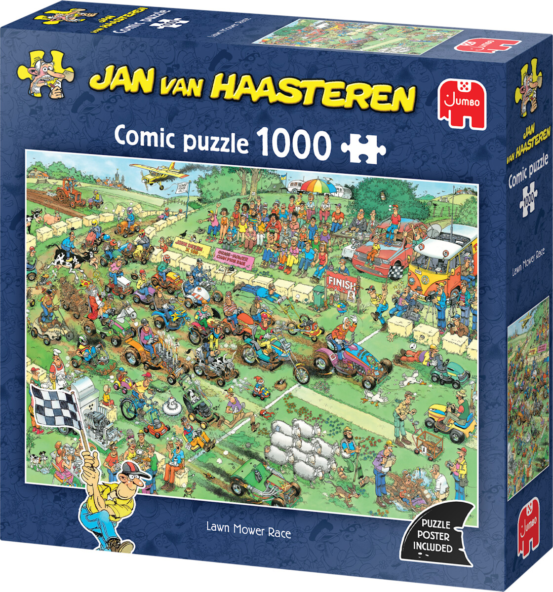 Jan Van Haasteren - Lawn Motor Race Puzzle - 1000 Brikker