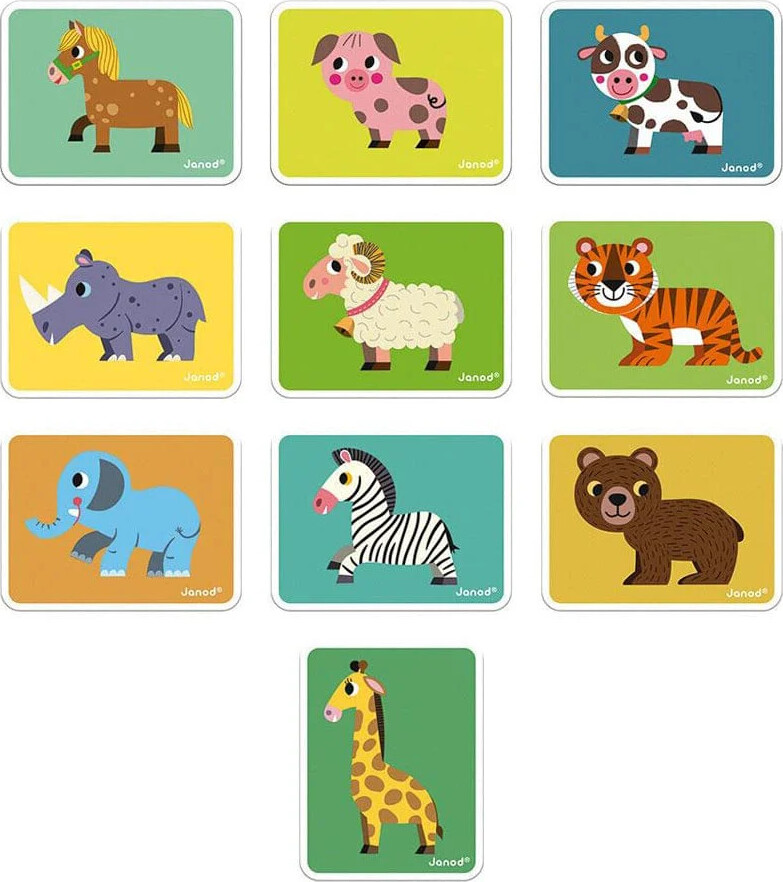 Janod - Magneti Book - Animals - 30 Magneter Og 10 Kort