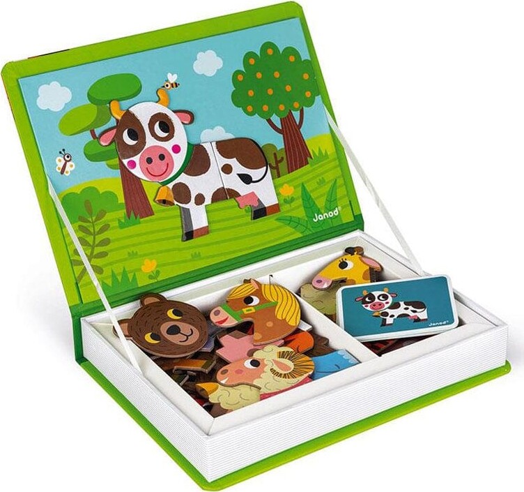 Janod - Magneti Book - Animals - 30 Magneter Og 10 Kort