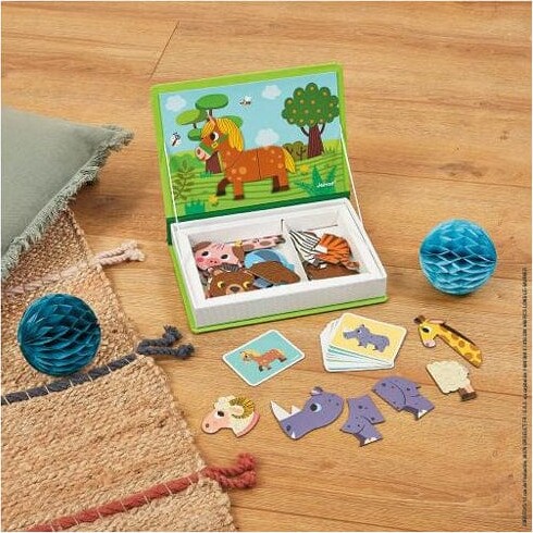 Janod - Magneti Book - Animals - 30 Magneter Og 10 Kort
