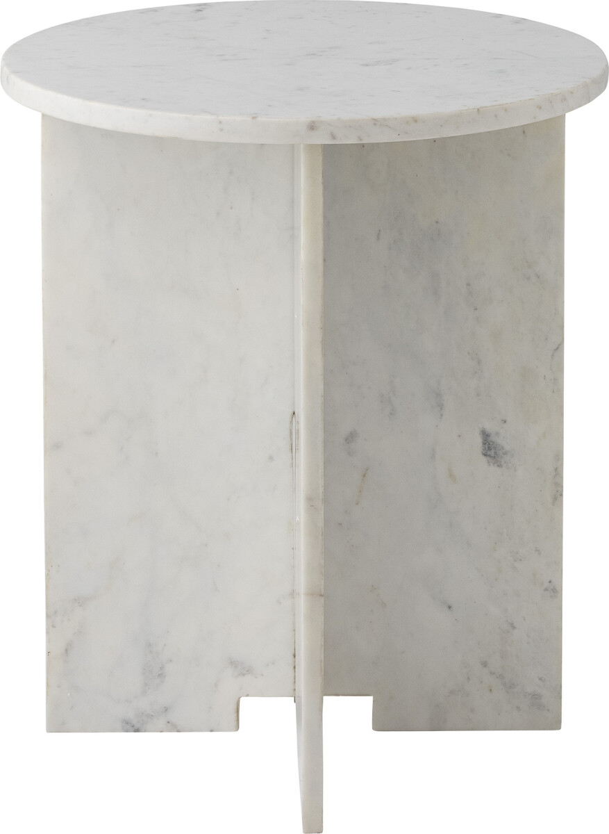 Bloomingville - Jasmia Sidebord - Hvid - Marmor - Rundt