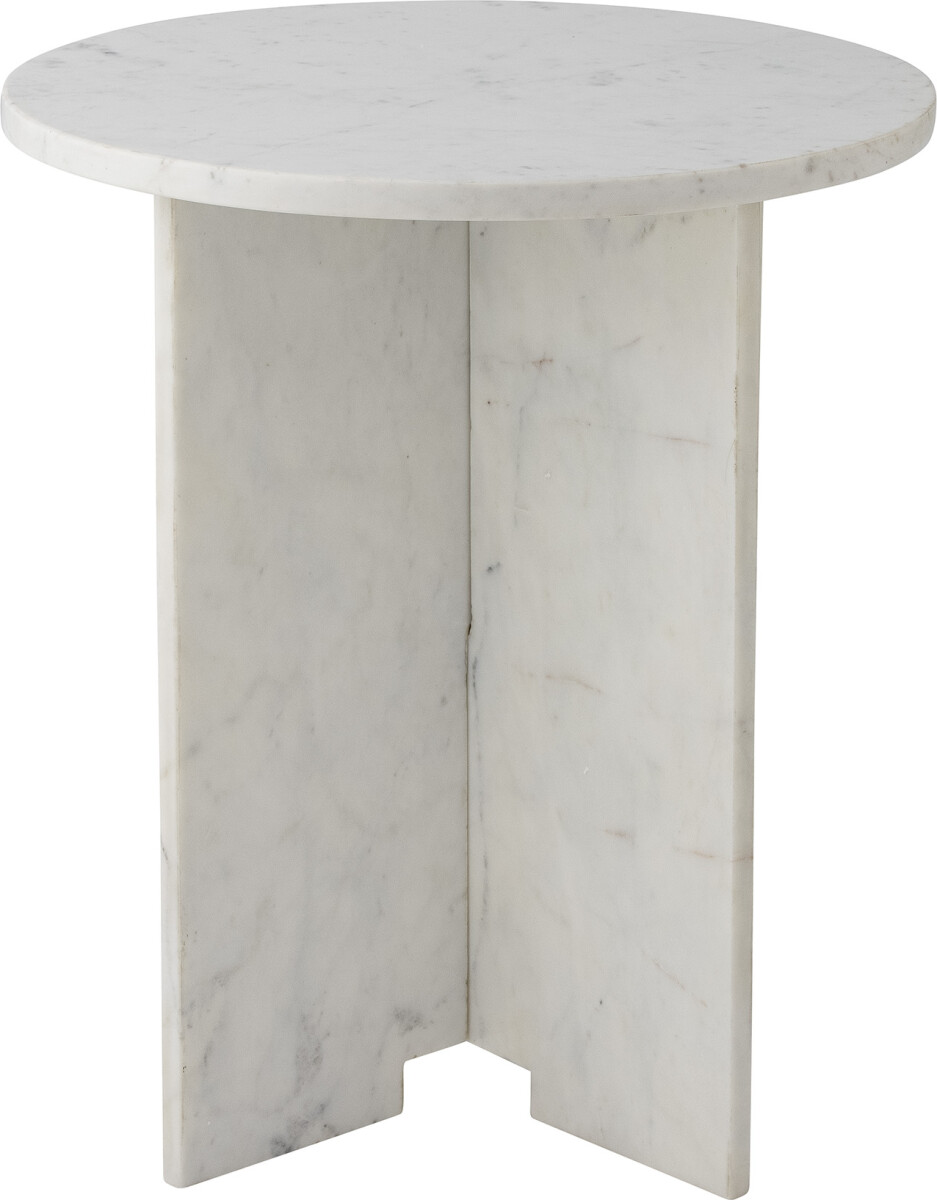 Bloomingville - Jasmia Sidebord - Hvid - Marmor - Rundt