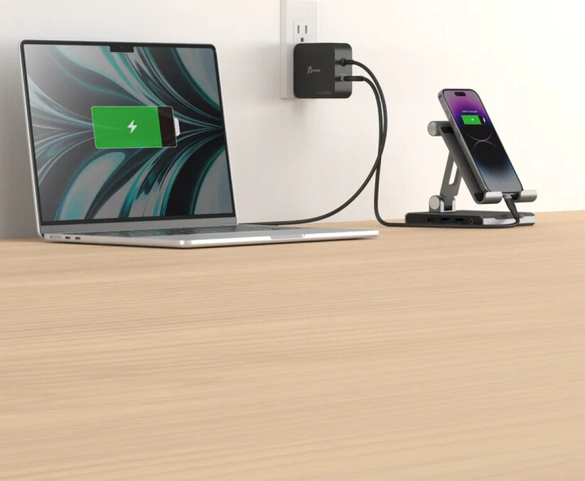 J5Create - 102W Gan Pd Usb-C 2-Port Charger Interchangeable Ac Plugs