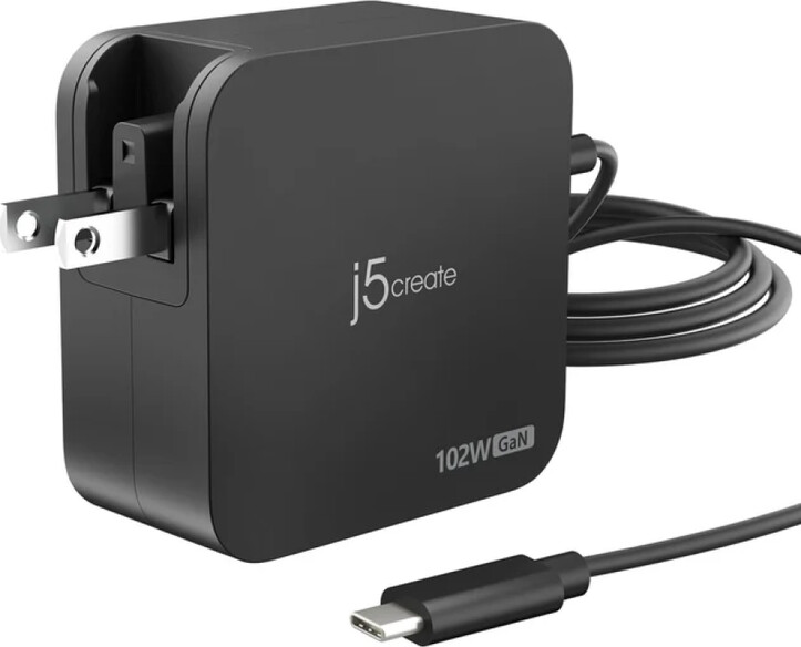 J5Create - 102W Gan Pd Usb-C 2-Port Charger Interchangeable Ac Plugs