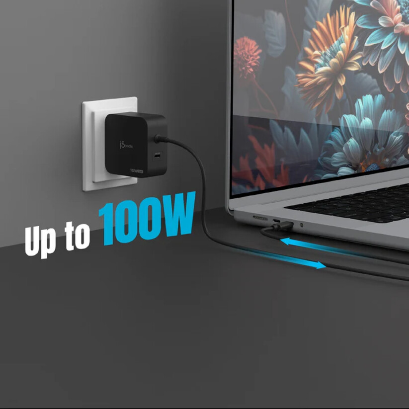 J5Create - 102W Gan Pd Usb-C 2-Port Charger Interchangeable Ac Plugs