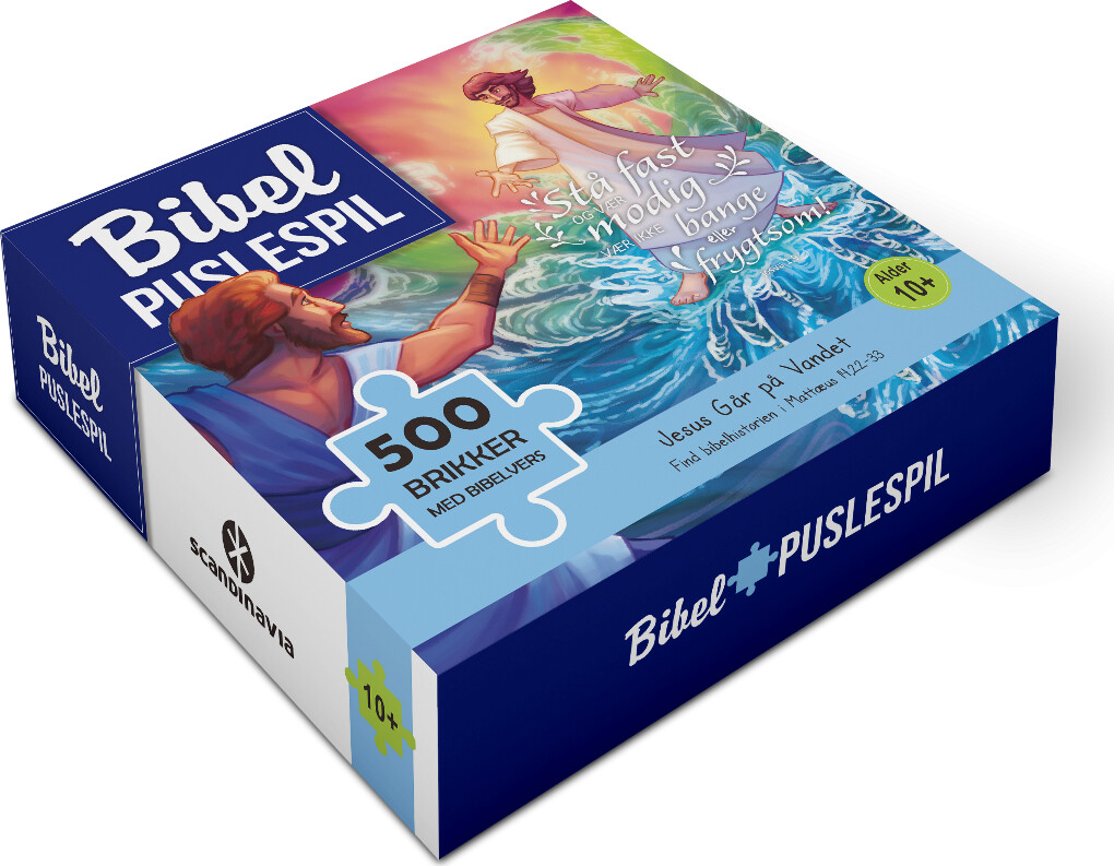Bibel Puslespil Med Bibelvers - Jesus Går På Vandet - 500 Brikker