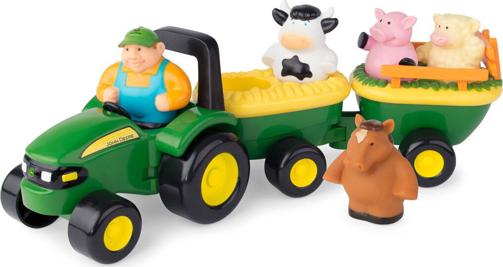 John Deere - Traktor Legetøj Med Dyr Og Lyde