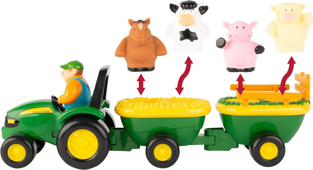 John Deere - Traktor Legetøj Med Dyr Og Lyde