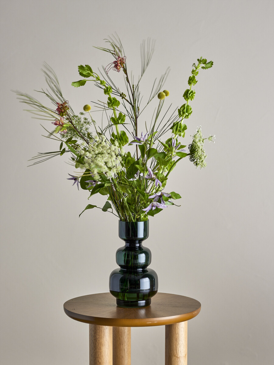 Bloomingville - Johnson Vase - Grøn - Glas - H 25 Cm