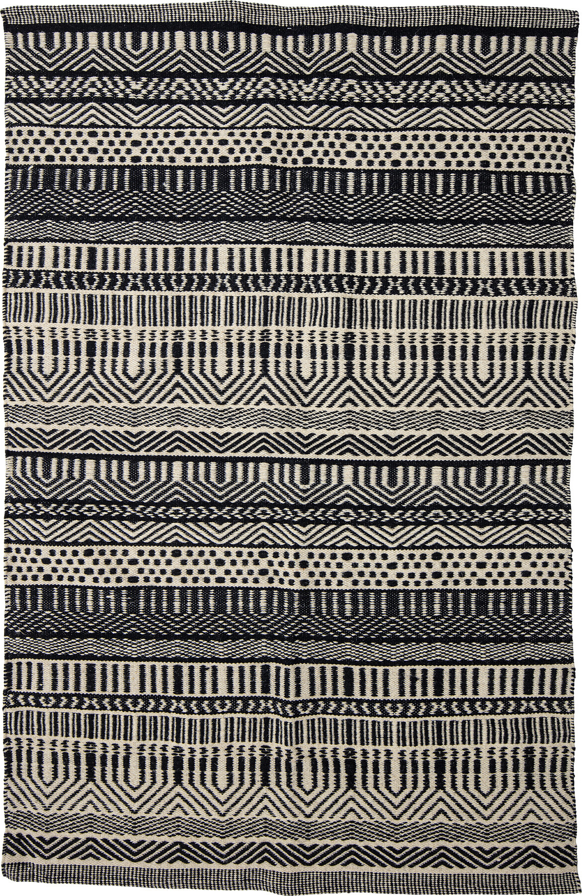 Bloomingville - Joob Tæppe - Sort - Uld - 120X180 Cm