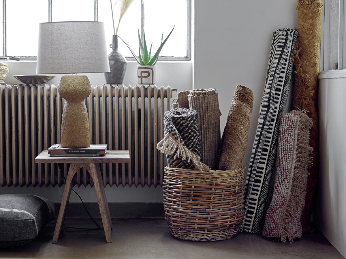 Bloomingville - Joob Tæppe - Sort - Uld - 120X180 Cm