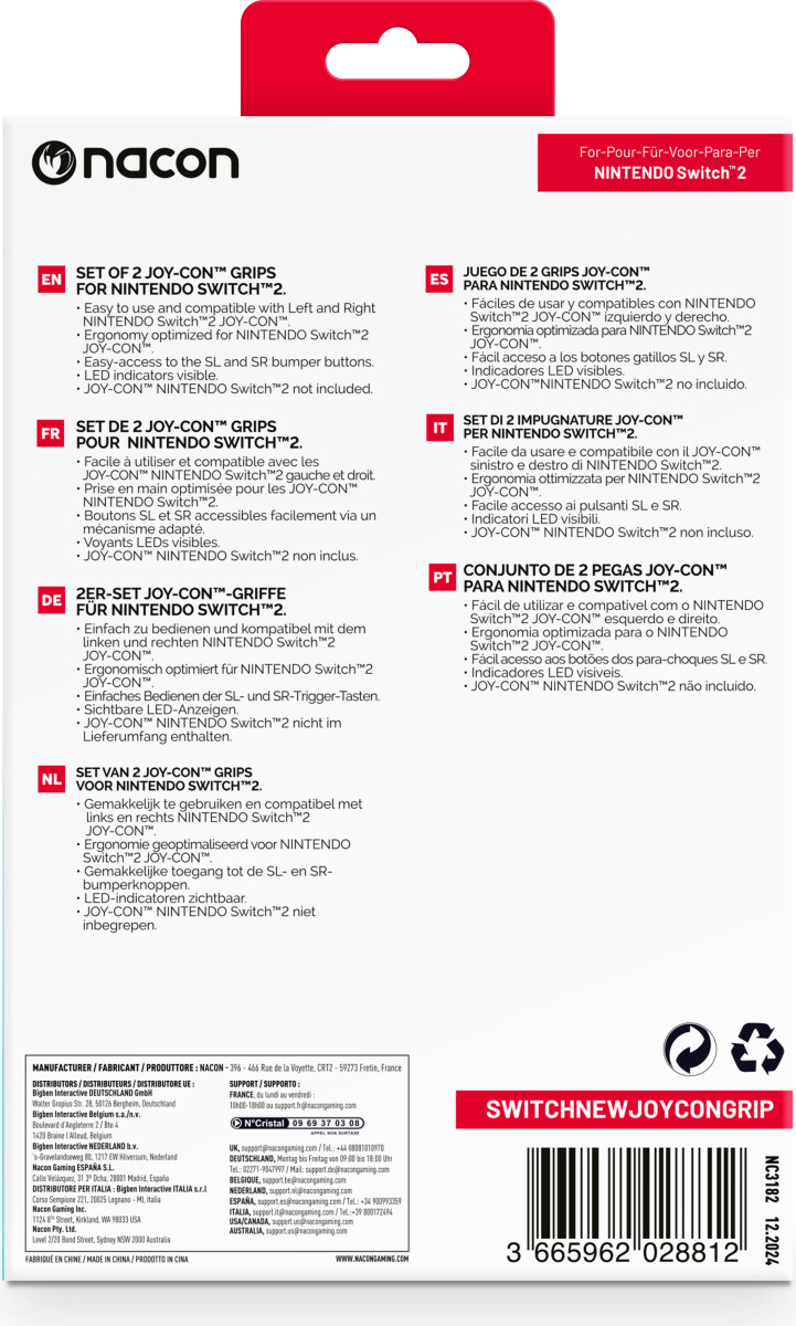 Joy-Con Grip Duo Pack Til Nintendo Switch Ii - 2 Grips I Rød Og Blå Til