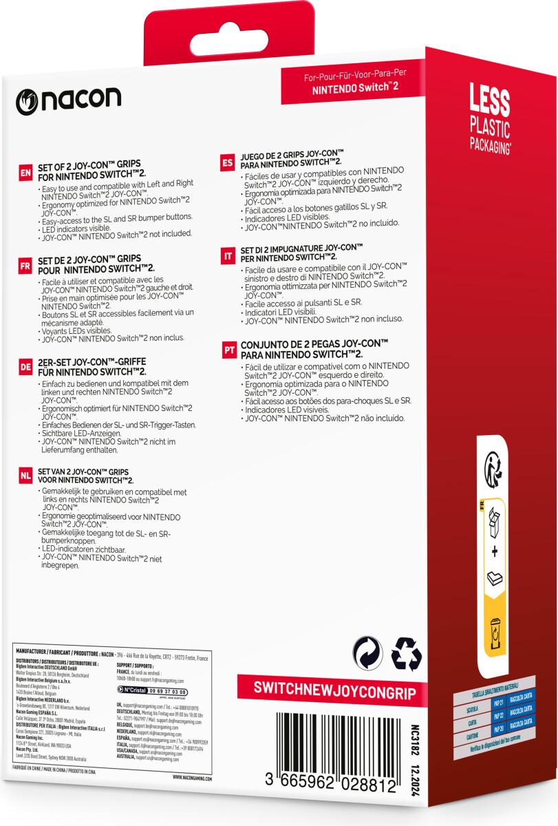 Joy-Con Grip Duo Pack Til Nintendo Switch Ii - 2 Grips I Rød Og Blå Til