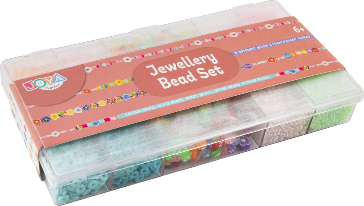 Joya - Jewellery Bead Set - Diy Smykkesæt - 15 Perler Og Tråd