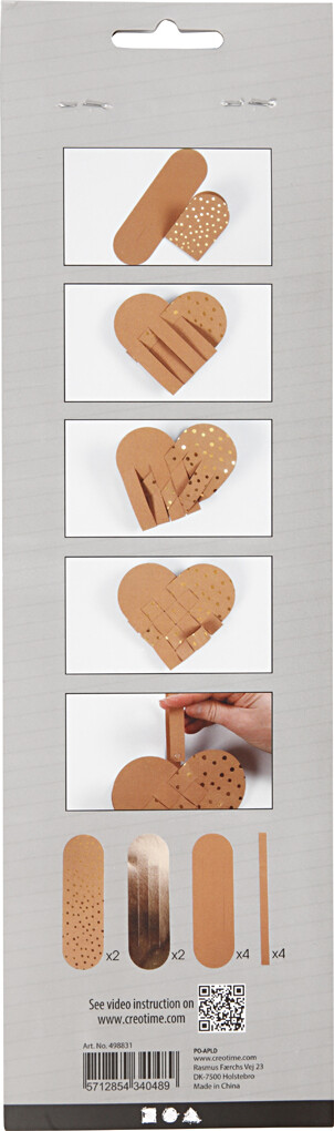 Julehjerter Af Læderpapir - Tykkelse 0 55 Mm - Guld