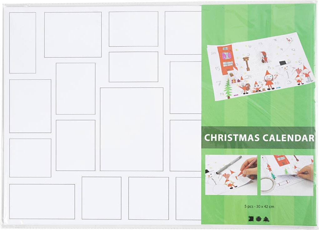 Julekalender - Str 30X42 Cm - 30Stk