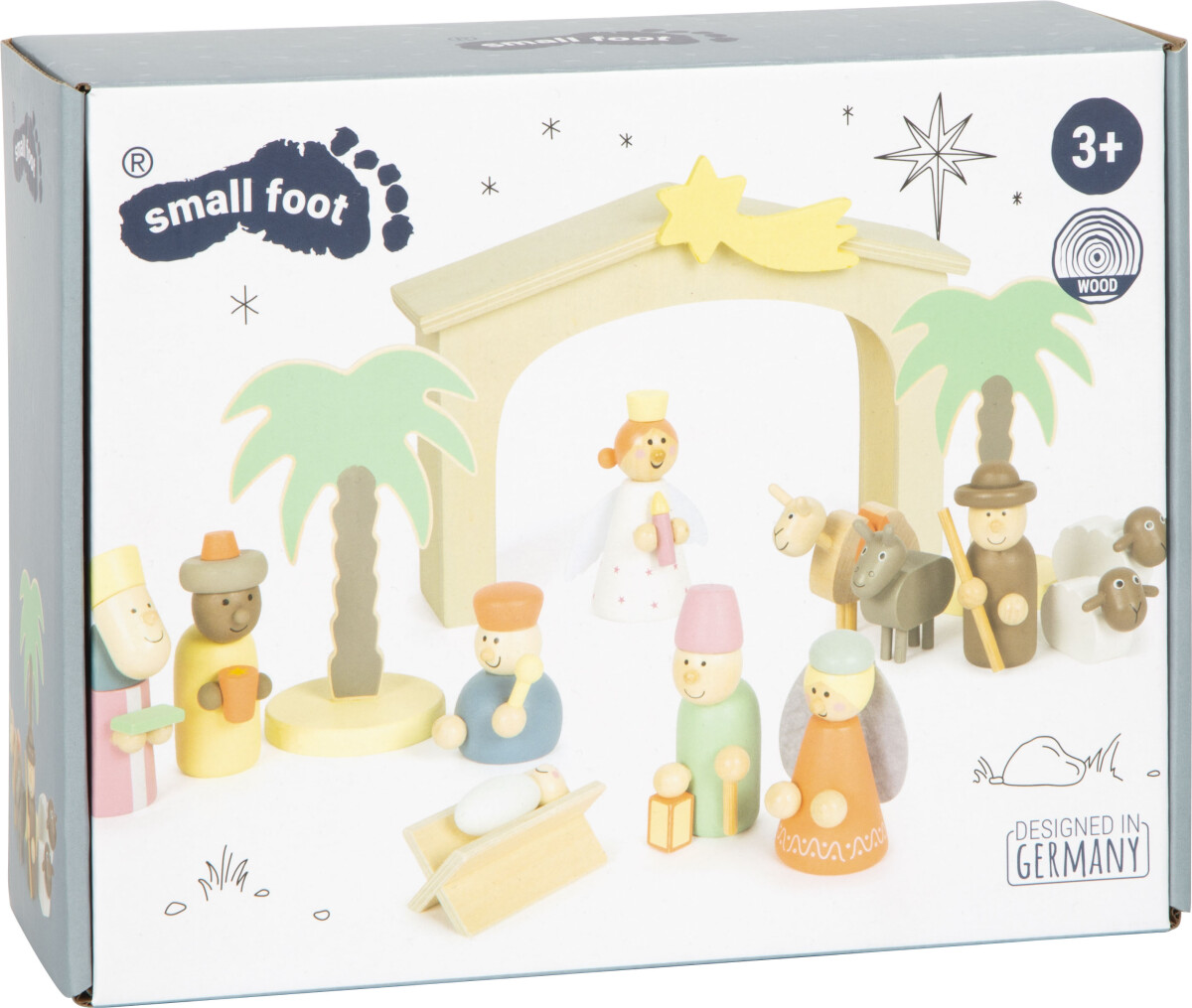 Small Foot - Krybbespil Med Figurer Og Dyr Til Børn - Træ