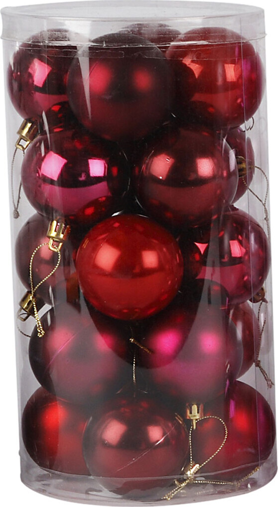 Julekugler - Ø 6 Cm - Rød Harmoni - 20 Stk
