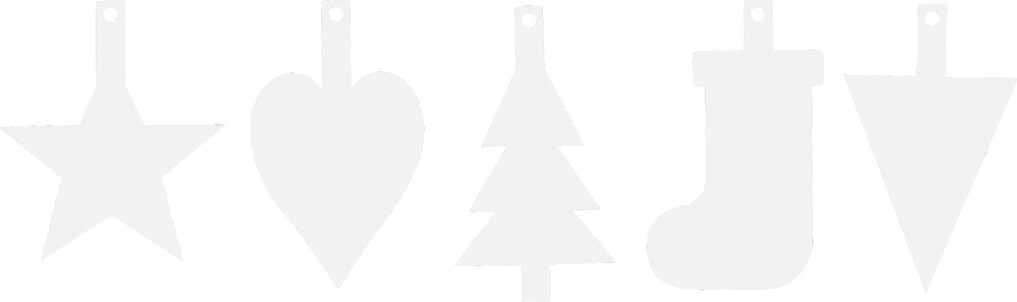 Juleophæng - H 23 5-26 5 Cm - B 15 5-20 5 Cm - Hvid - 100 Stk