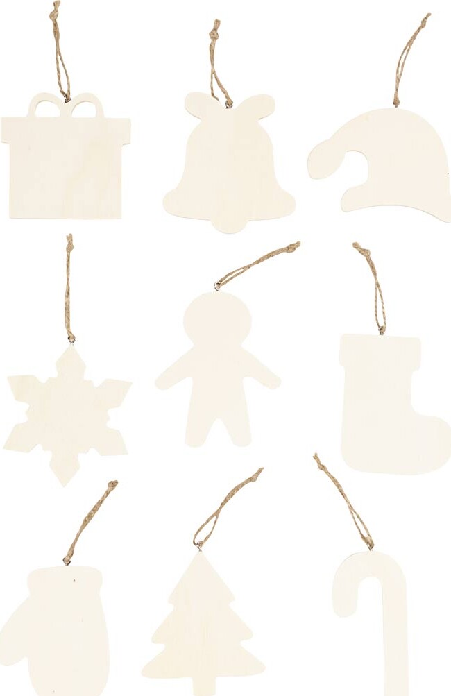 Juleophæng - Julefigurer - Str 7-9 Cm - Tykkelse 4 Mm - 90 Stk