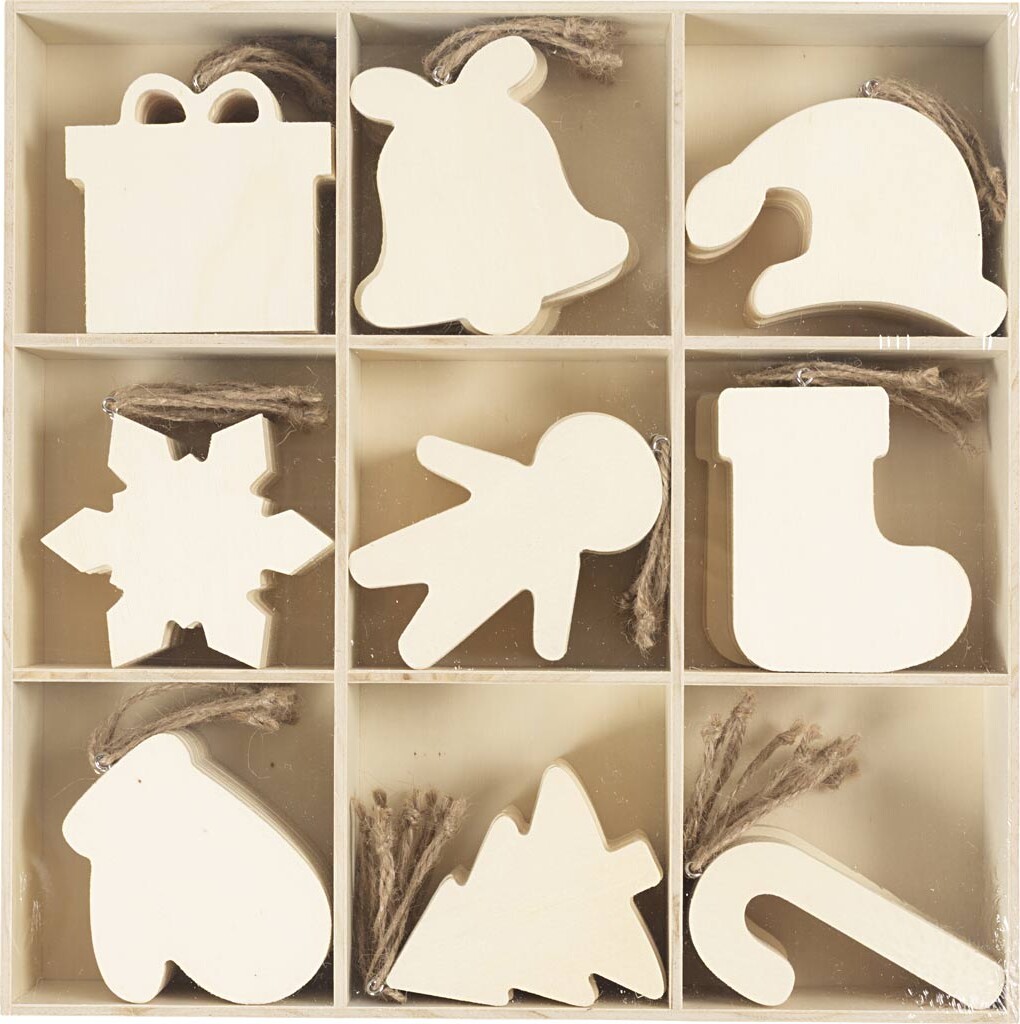 Juleophæng - Julefigurer - Str 7-9 Cm - Tykkelse 4 Mm - 90 Stk