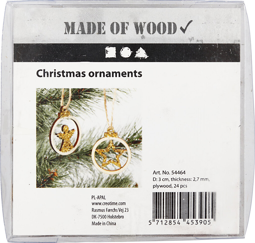 Juleophæng - Ø 3 Cm - Tykkelse 2 7 Mm - 24 Stk