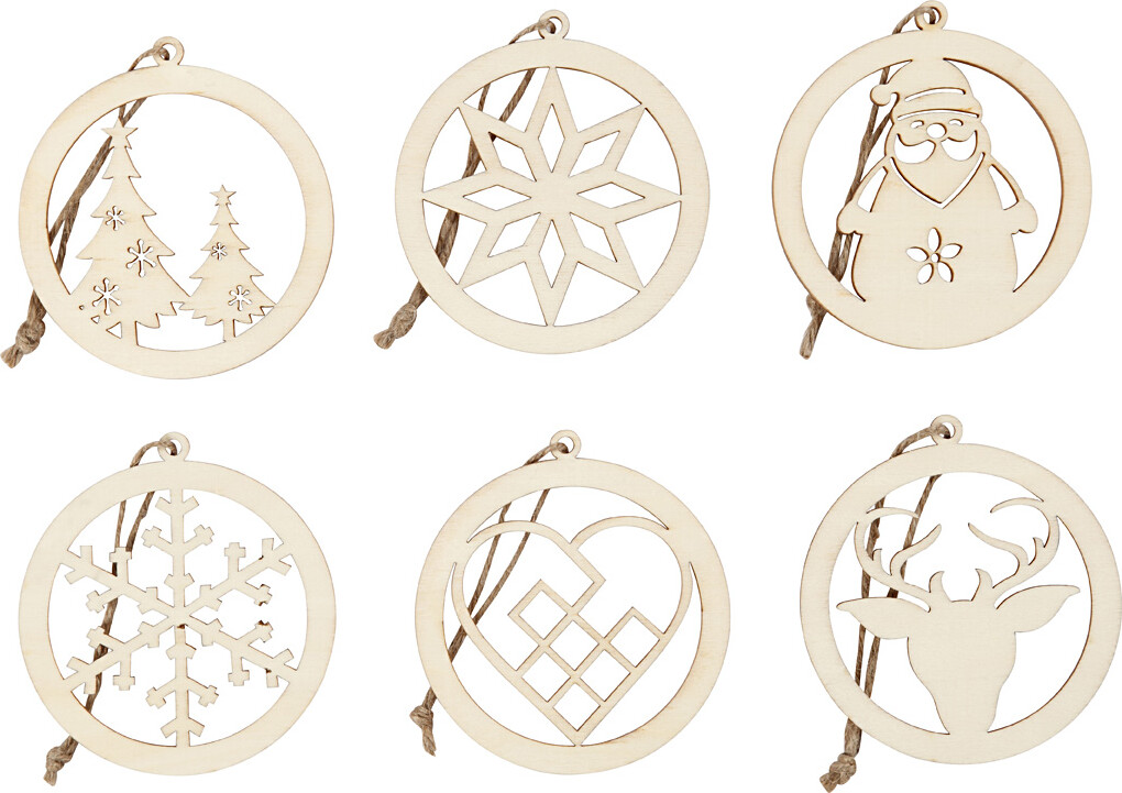 Juleophæng - Ø 8 Cm - Tykkelse 0 3 Cm - 6 Stk
