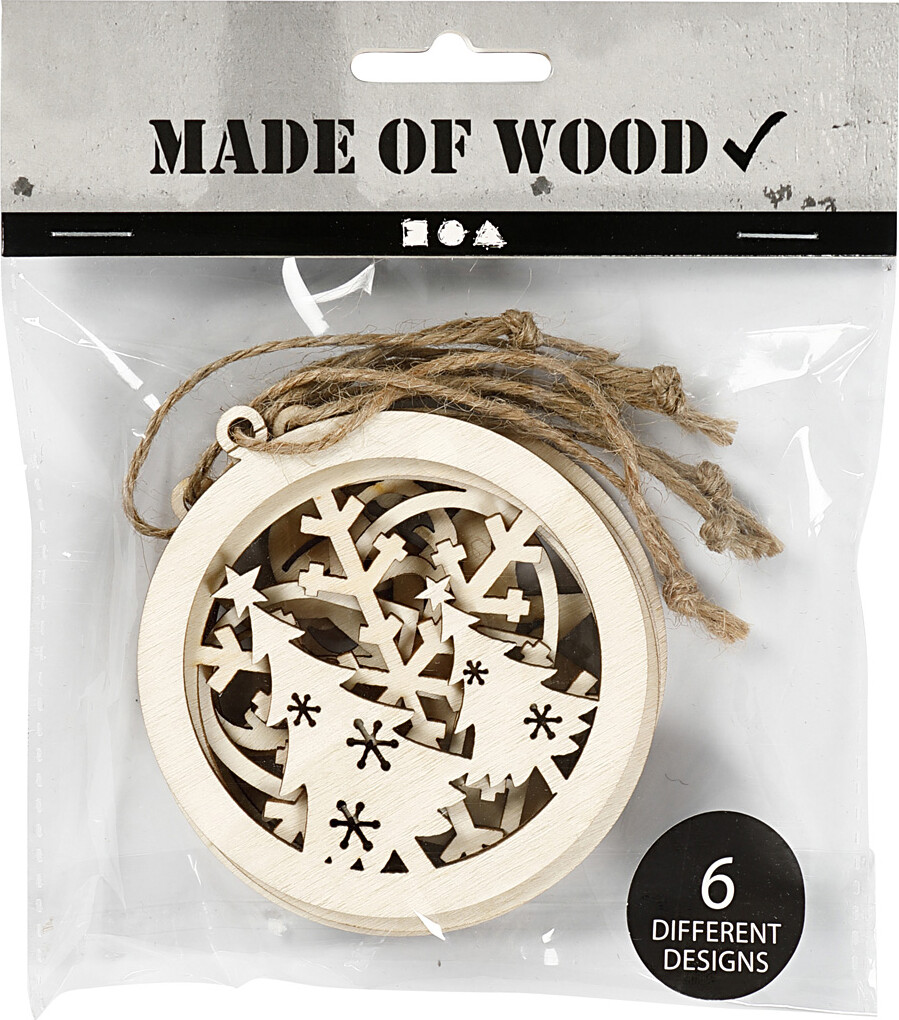 Juleophæng - Ø 8 Cm - Tykkelse 0 3 Cm - 6 Stk