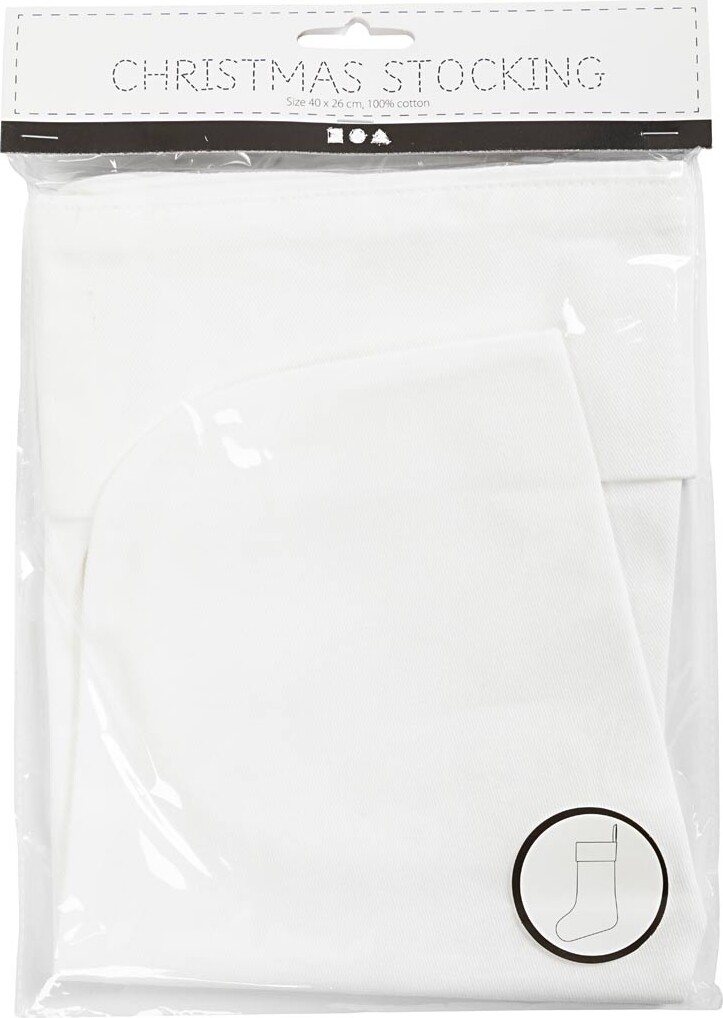 Julesok - H 40 Cm - B 26 Cm - 210 G - Hvid - 1 Stk