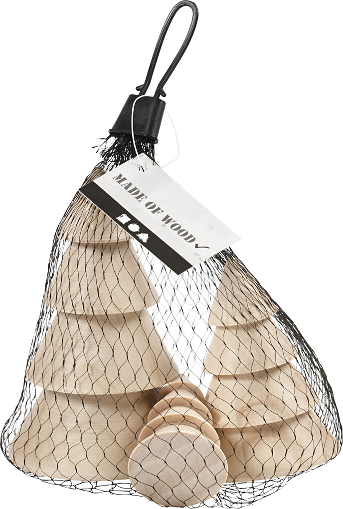 Juletræer I Træ - Julepynt - H 5 7 5 10 Cm - 3 Stk