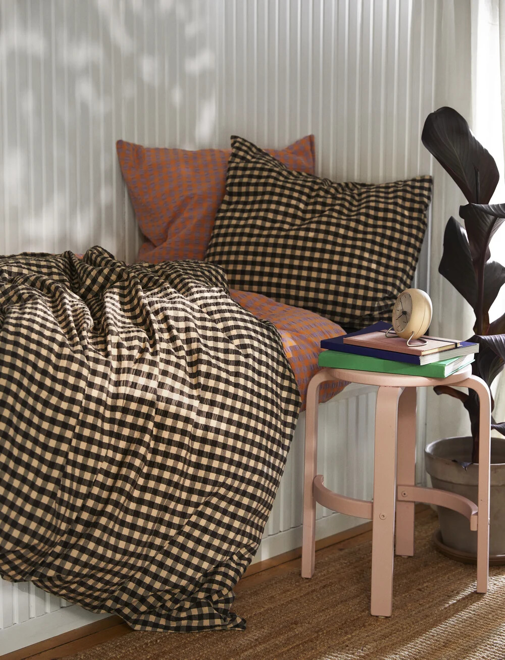 Juna - Bæk Bølge Sengetøj 200X220 Cm - Sort Sand