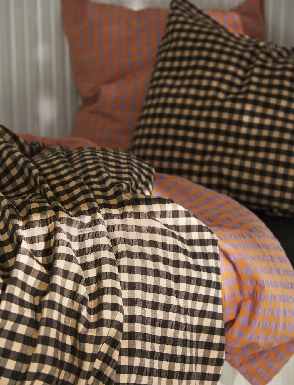 Juna - Bæk Bølge Sengetøj 200X220 Cm - Sort Sand