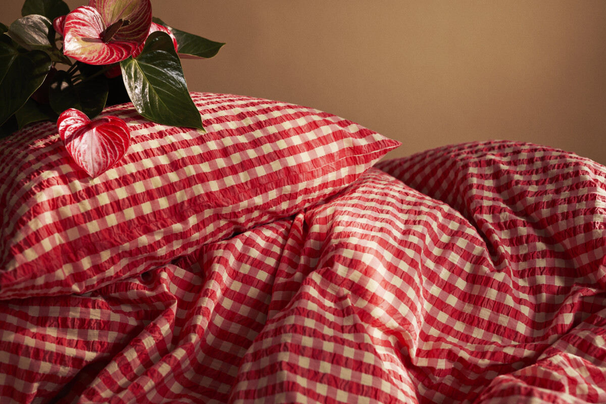 Juna - Bæk Bølge Sengetøj - Rødgul - 140X220 Cm