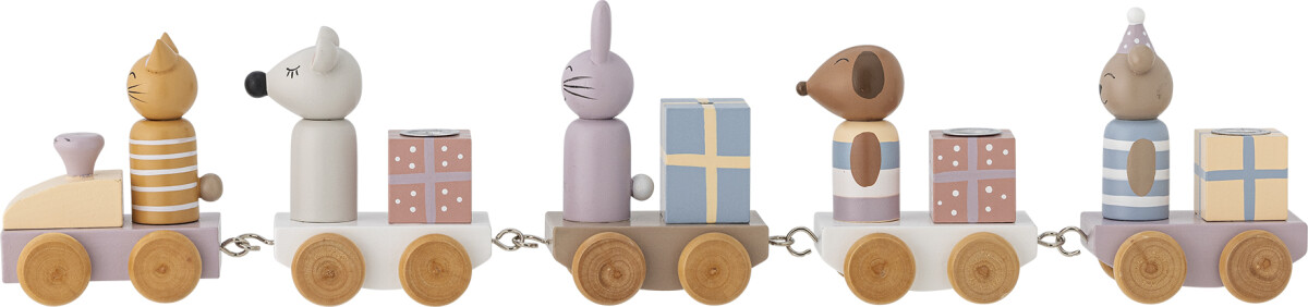 Bloomingville Mini - Fødselsdagstog I Træ - Junaid - Rosa