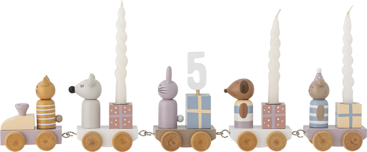 Bloomingville Mini - Fødselsdagstog I Træ - Junaid - Rosa