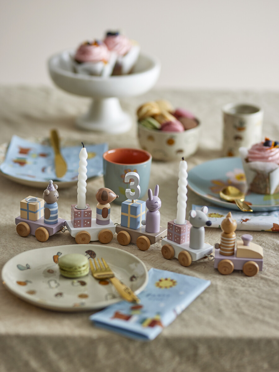 Bloomingville Mini - Fødselsdagstog I Træ - Junaid - Rosa