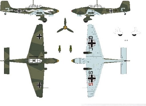 Airfix - Junkers Ju87R-2 Fly Byggesæt - 1 48 - A07115