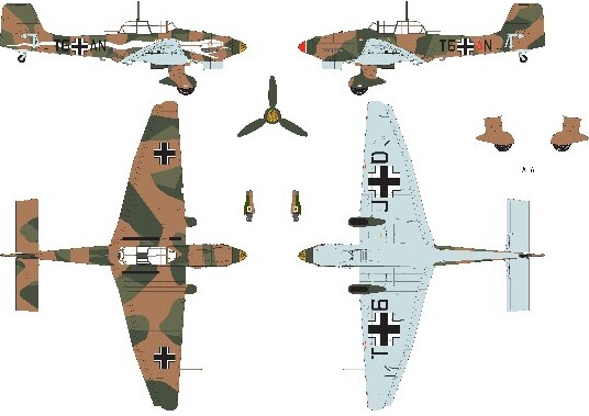 Airfix - Junkers Ju87R-2 Fly Byggesæt - 1 48 - A07115