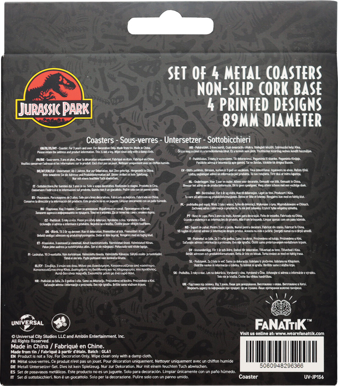 Jurassic Park Printed Drinks Coasters