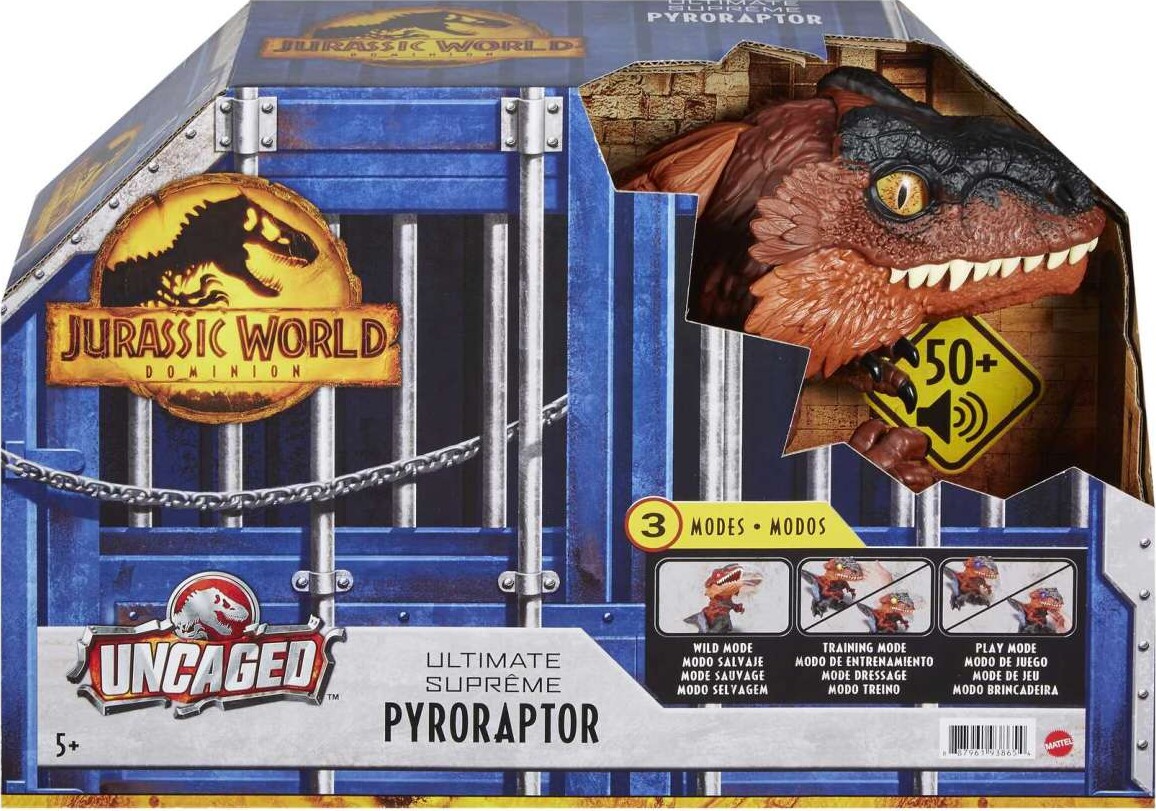 Jurassic World - Uncaged Pyroraptor - Interaktiv Dinosaur Legetøj