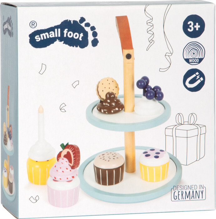 Legemad I Træ - Cupcakes Med Kageopsats - Small Foot