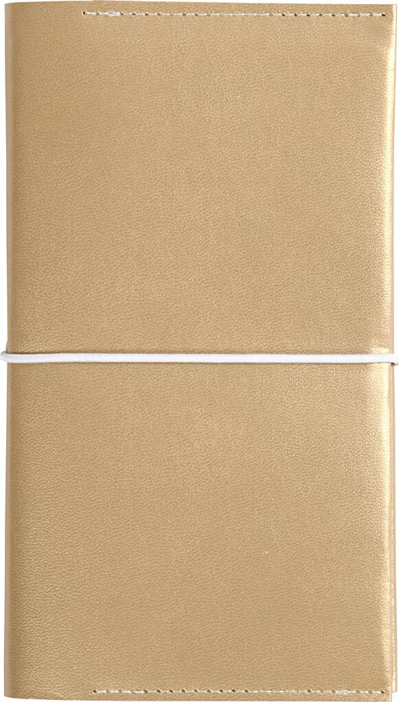 Kalender - Str 10X18X1 5 Cm - Elastiklukning - Guld - 1 Stk