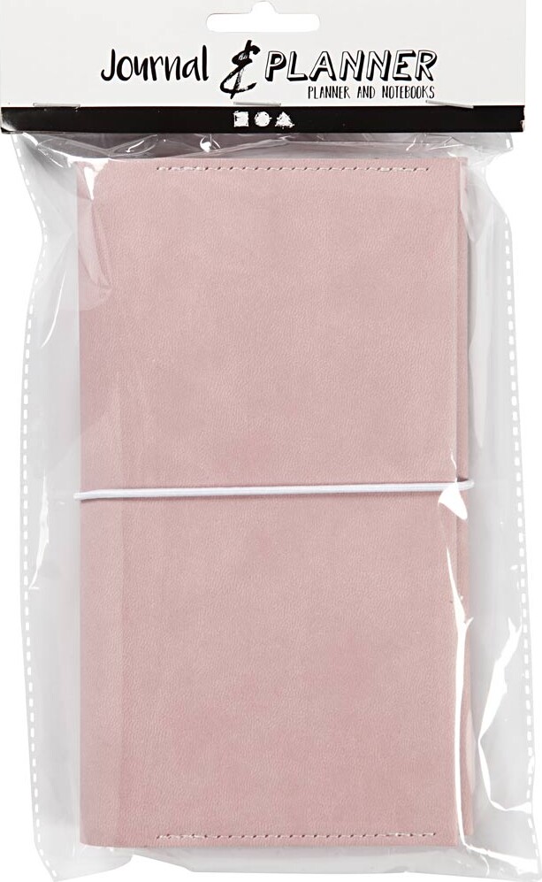 Kalender - Str 10X18X1 5 Cm - Elastiklukning - Rosa - 1 Stk