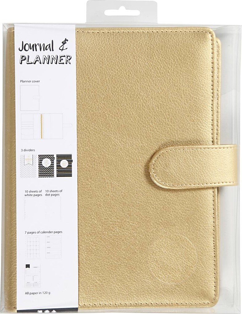 Kalender - Str 19X23 5X4 Cm - Ringordner - Guld - 1 Stk