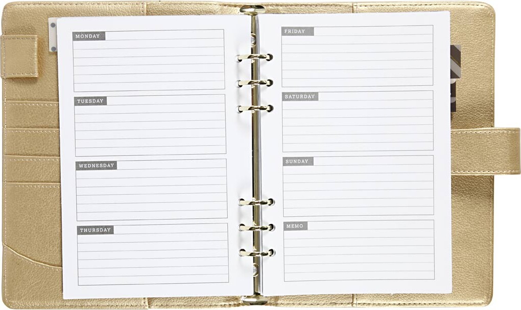 Kalender - Str 19X23 5X4 Cm - Ringordner - Guld - 1 Stk
