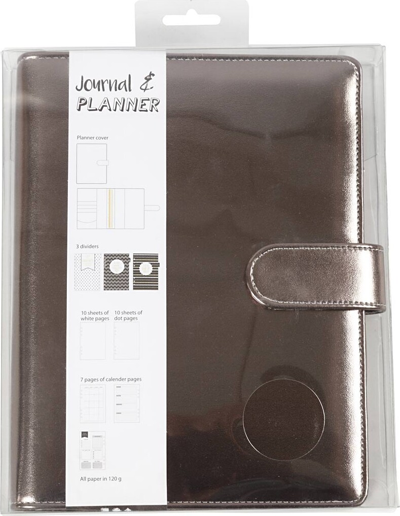 Kalender - Str 19X23 5X4 Cm - Ringordner - Mørk Grå Metallic - 1 Stk