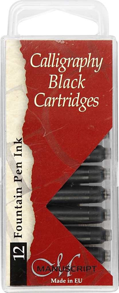 Kalligrafi Refill - Sort - 12 Stk