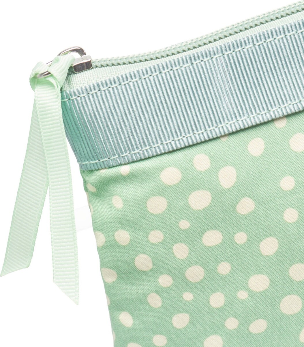 Karen - Toilettaske Sæt Med Makeup Pung - Grøn Og Hvid