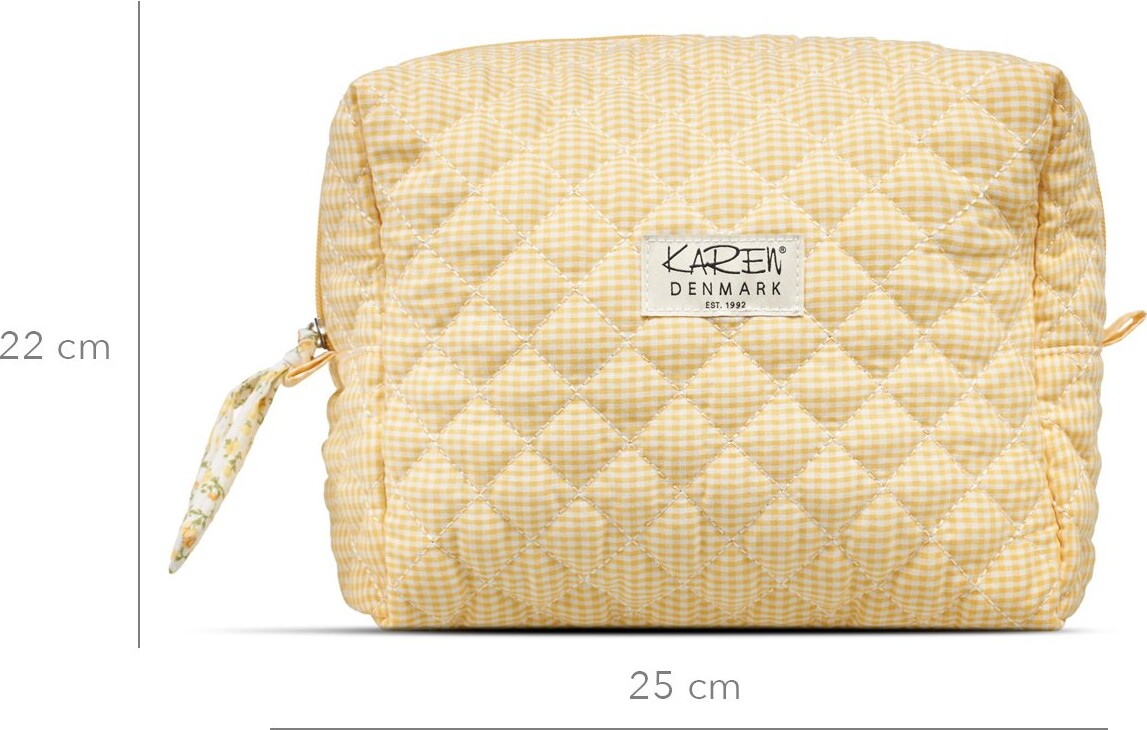 Karen - Stor Toilettaske - Gul-Ternet Quilt