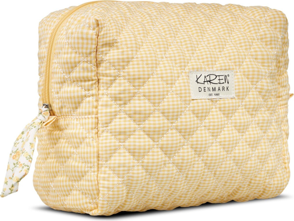 Karen - Stor Toilettaske - Gul-Ternet Quilt